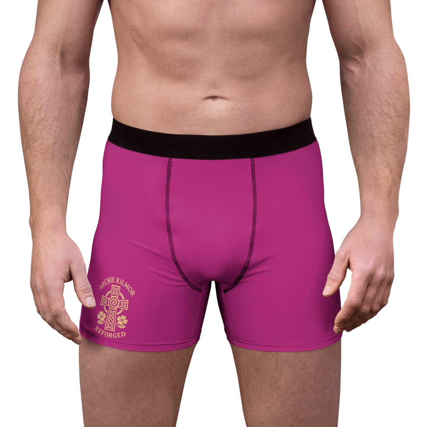 "Archie Kilmor Cross - Reforged" #01, Men's Boxer Briefs (Dark Pink)