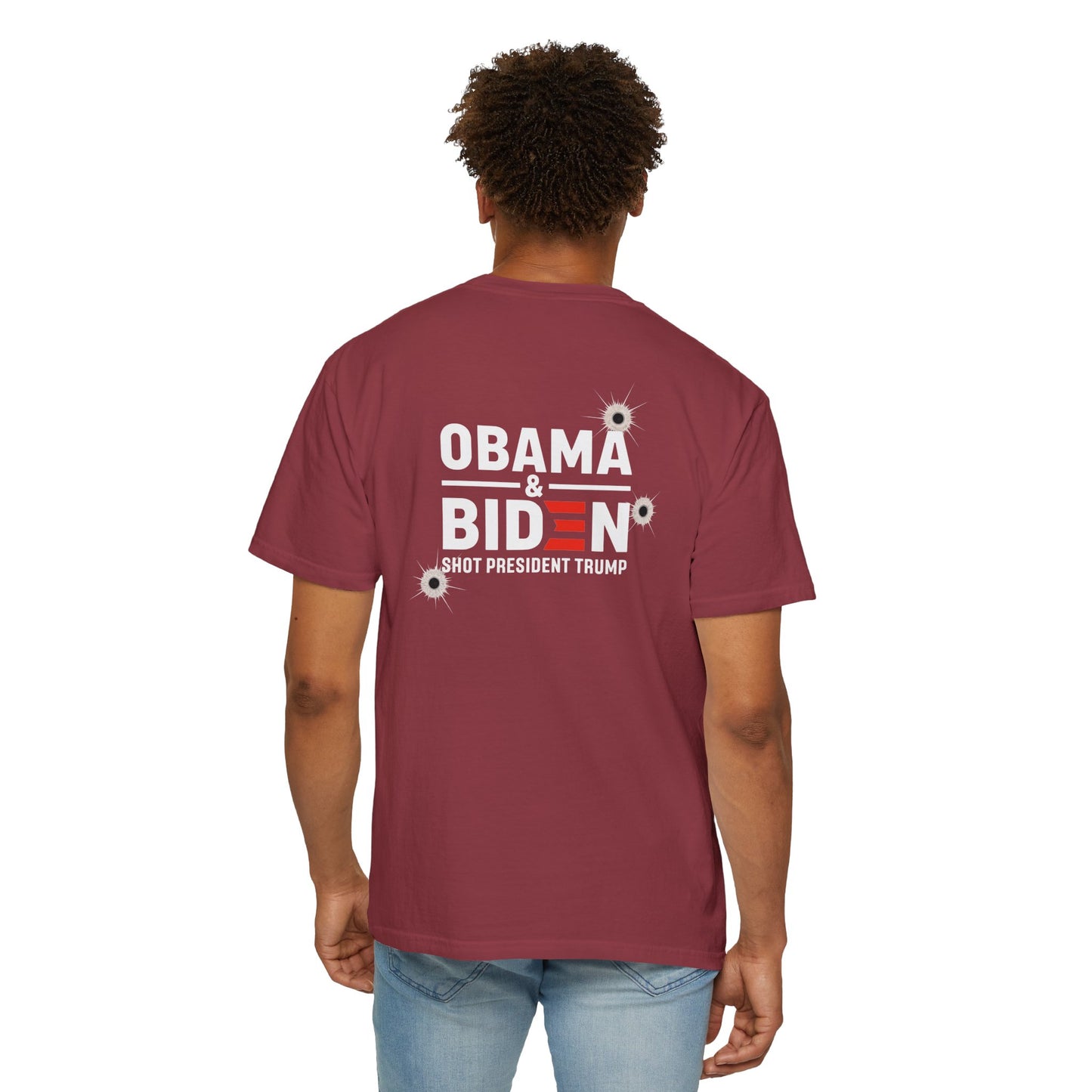 "Obama & Biden Shot President Trump", Unisex Black T-shirt