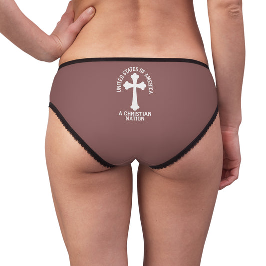 "USA - A Christian Nation" #04, Women's Briefs (Copper Rose)