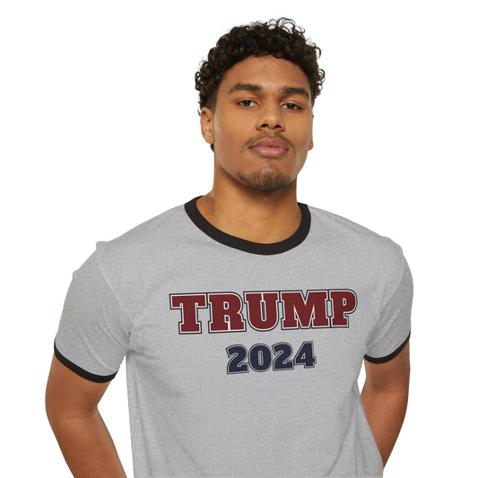 "TRUMP - 2024", Unisex Cotton Ringer T-Shirt - Historical Collectible