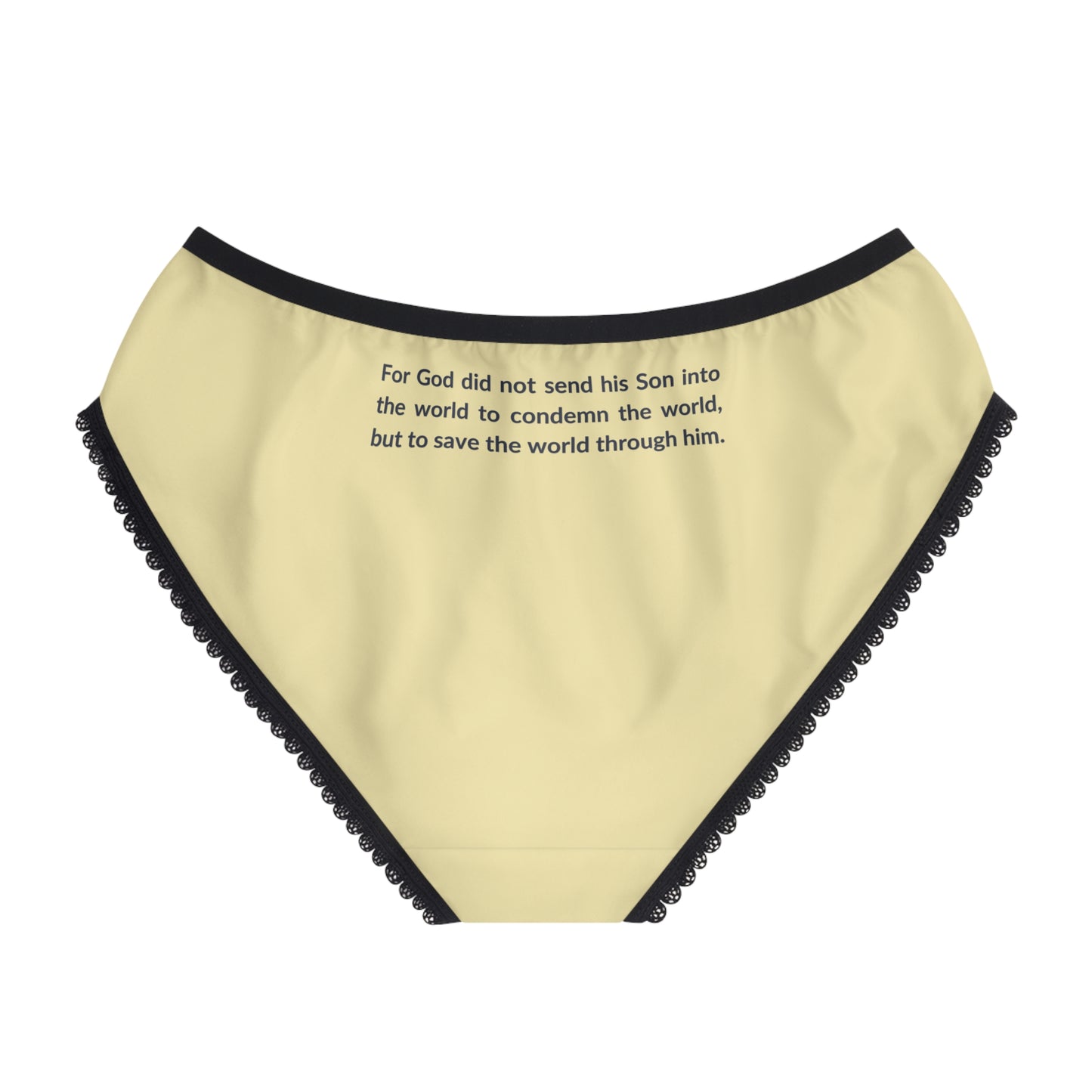 "Good News - John 3:17", Women's Briefs (Buttermilk Yellow)