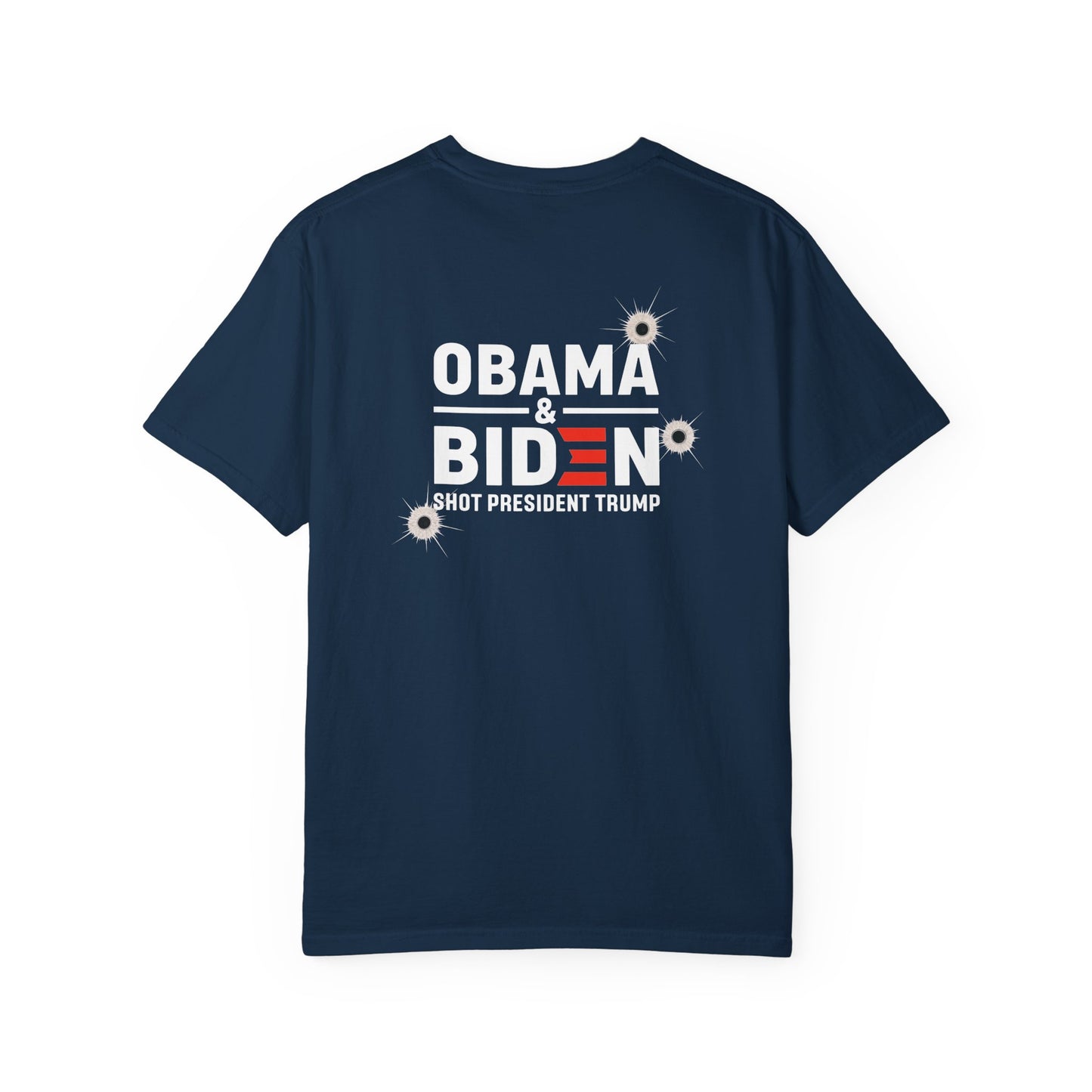 "Obama & Biden Shot President Trump", Unisex Black T-shirt