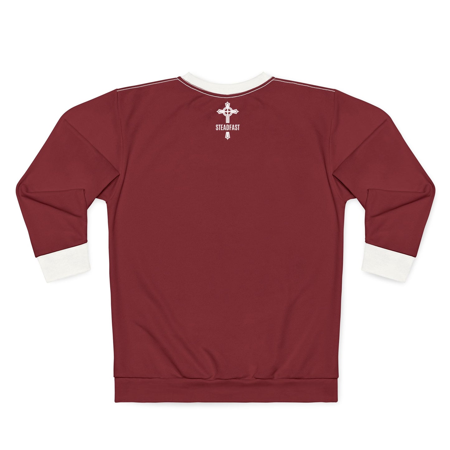 "Steadfast Cross", Unisex Sweatshirt (Dark Cherry Red)