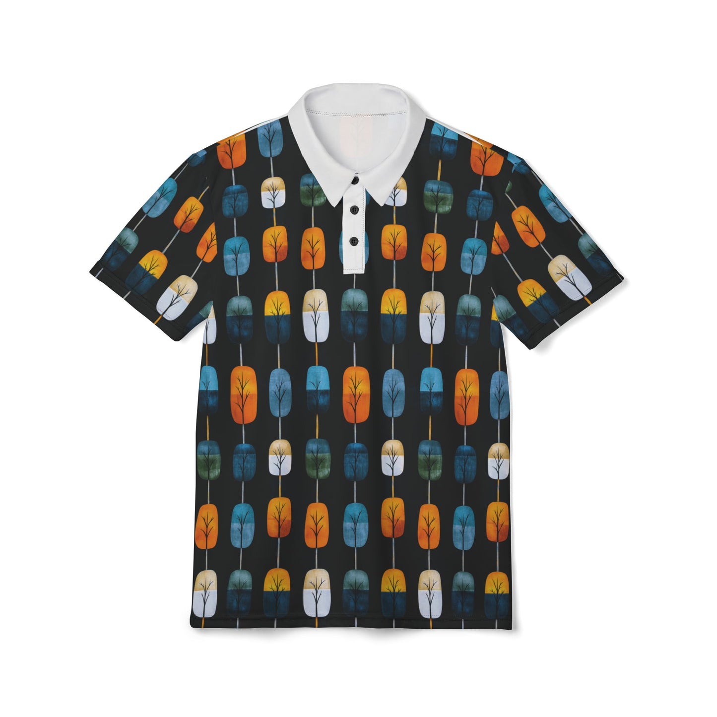 "Skyroot Grove", Unisex Polo Shirt (White Collar)