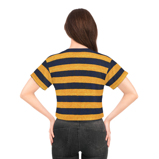 "Golden Ensign", Crop Tee (Ensign Blue Collar)