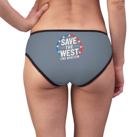 "Save the West - End Wokeism", Women's Briefs (Atlantic Grey)