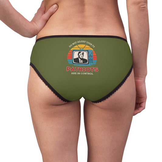 "Patriots are in Control" #01, Women's Briefs (Olive Green)