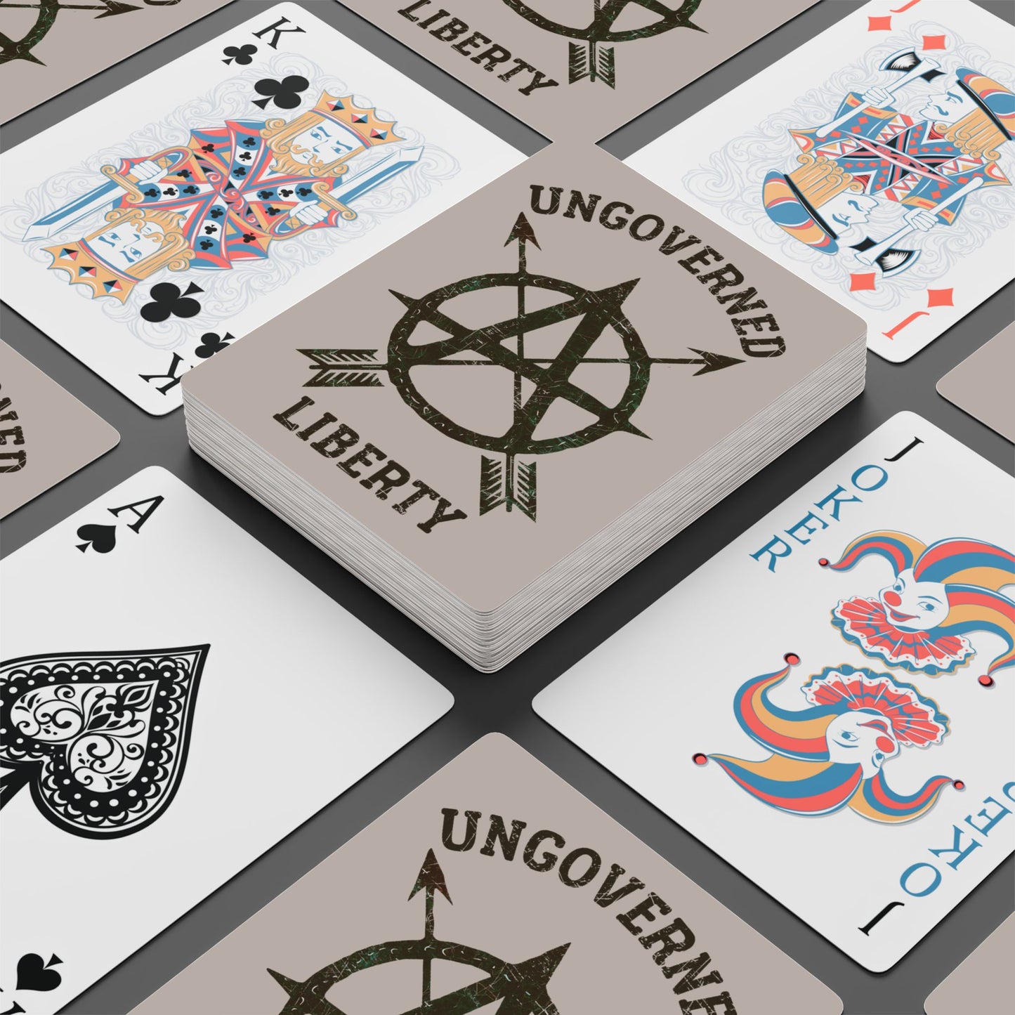 "Ungoverned Liberty", Political Playing Cards (Silver Croft)