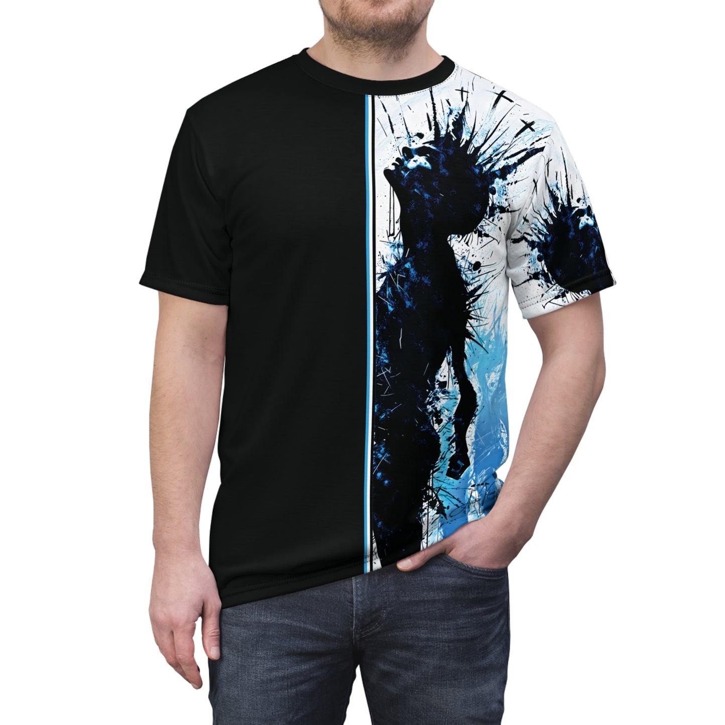 "Reborn in Light", Unisex Cut & Sew Tee
