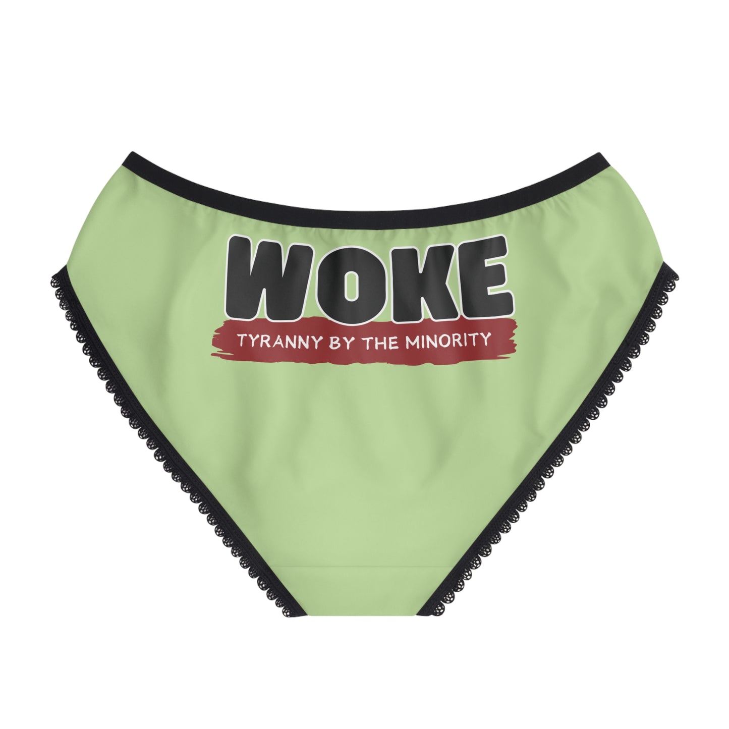 "Woke - Tyranny by the Minority", Women's Briefs (Menthol Green)