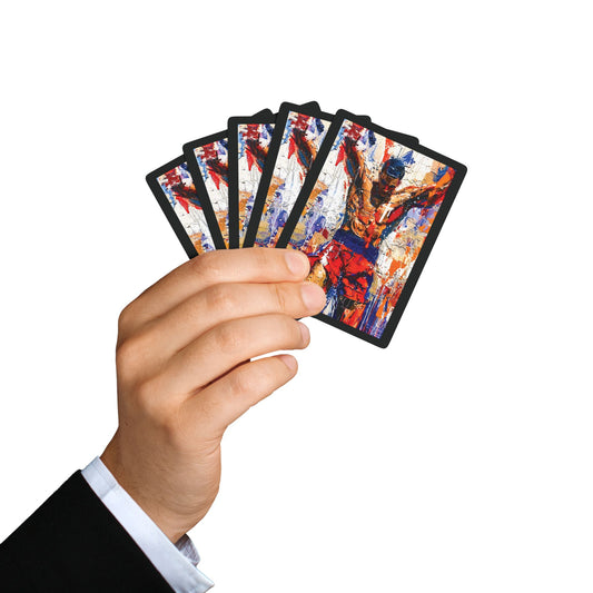 "Fight to Win", Fine Art Playing Cards (70's Black)