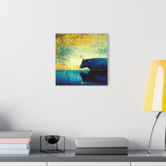 "Cattle Raid of Cooley", Fine Art Acrylic Wall Prints (French Cleat Hanging) (Blackstone Blue)