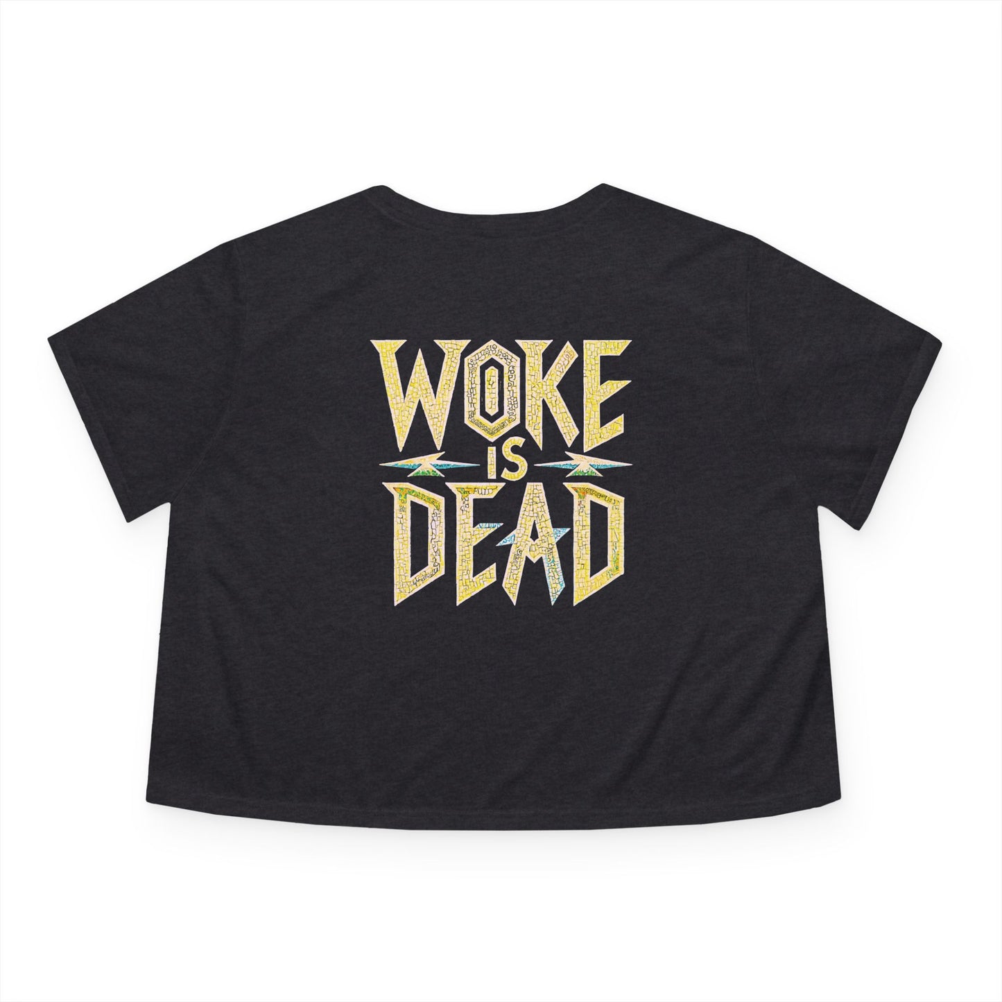 "Woke is Dead", Women's Flowy Cropped Tee