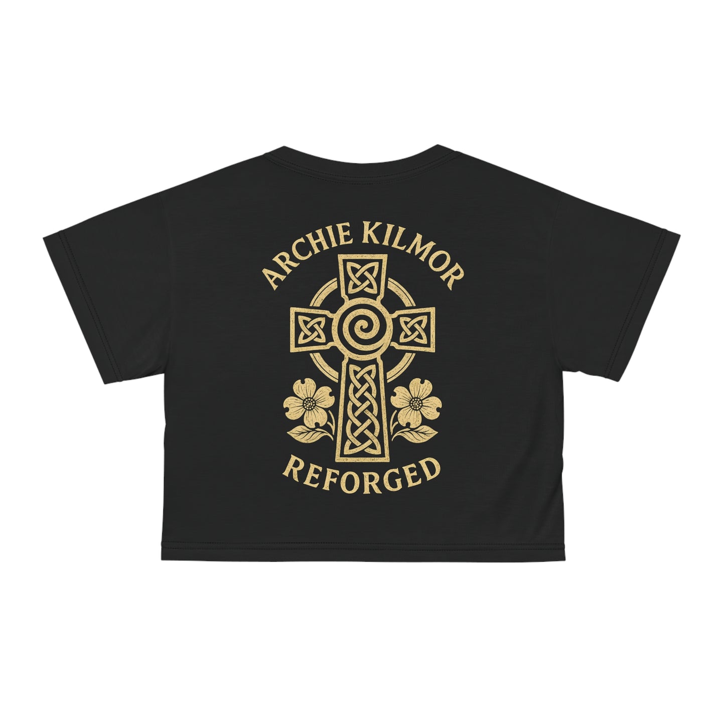 "Archie Kilmor Cross - Reforged" #01, Crop Tee (Moonless Black)