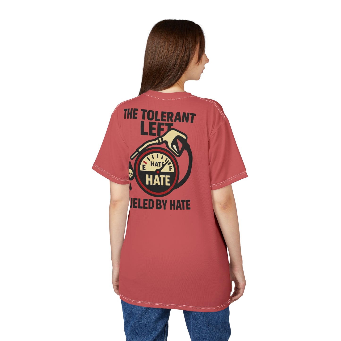 "The Tolerant Left", Unisex T-shirt (Faded Cherry)