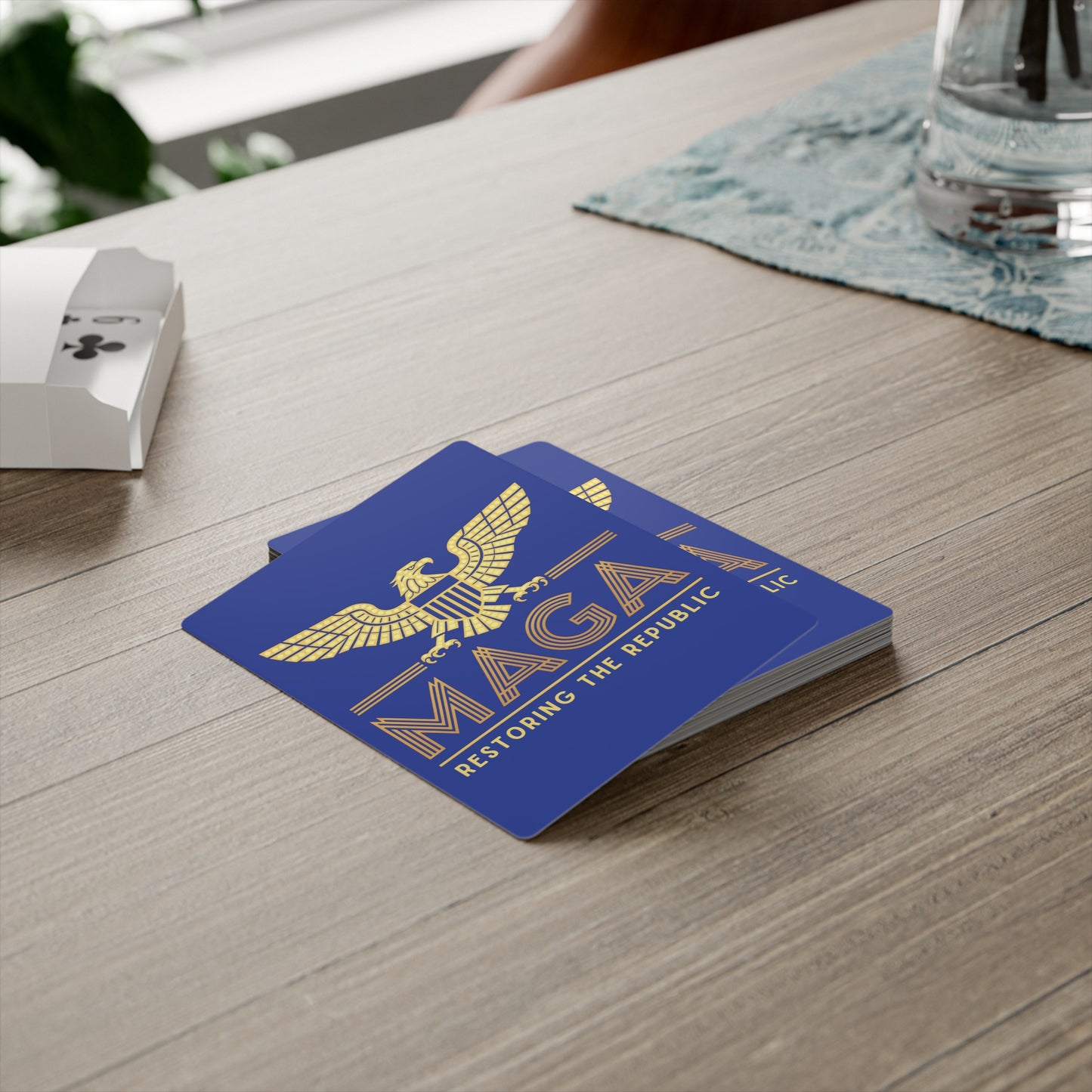 "MAGA - Restoring the Republic", Political Playing Cards (Patriot Blue)