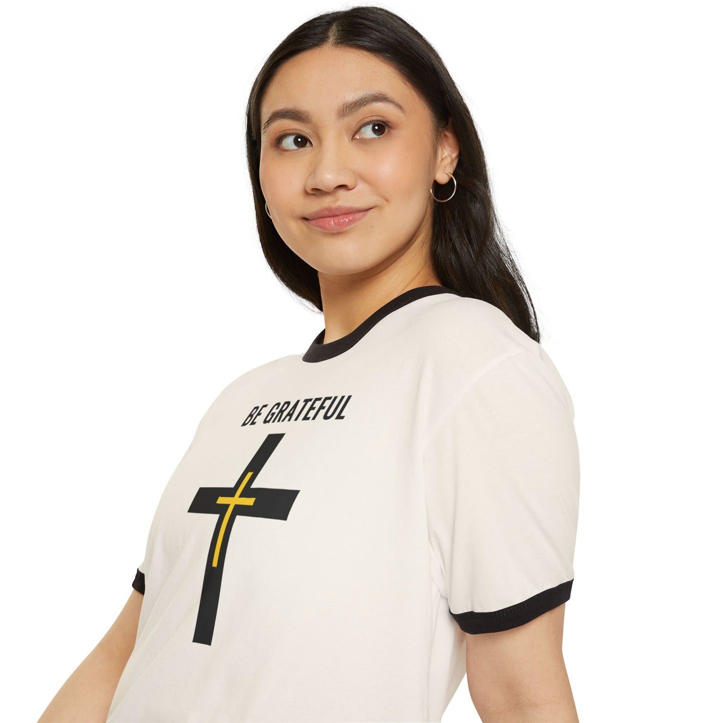 "Be Grateful", Unisex Cotton Ringer T-Shirt
