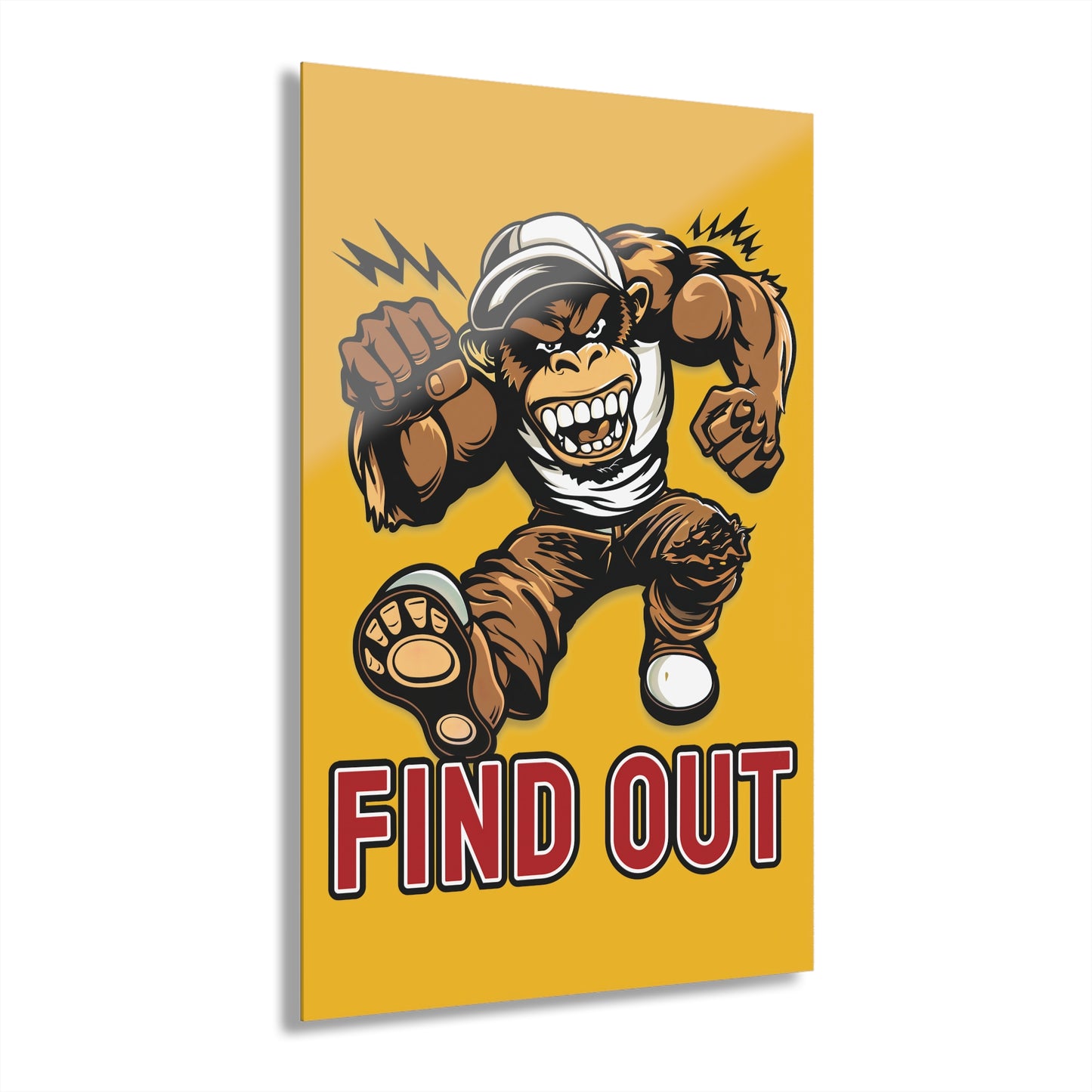 "Find Out", Acrylic Wall Prints (French Cleat Hanging) (Amber Yellow)