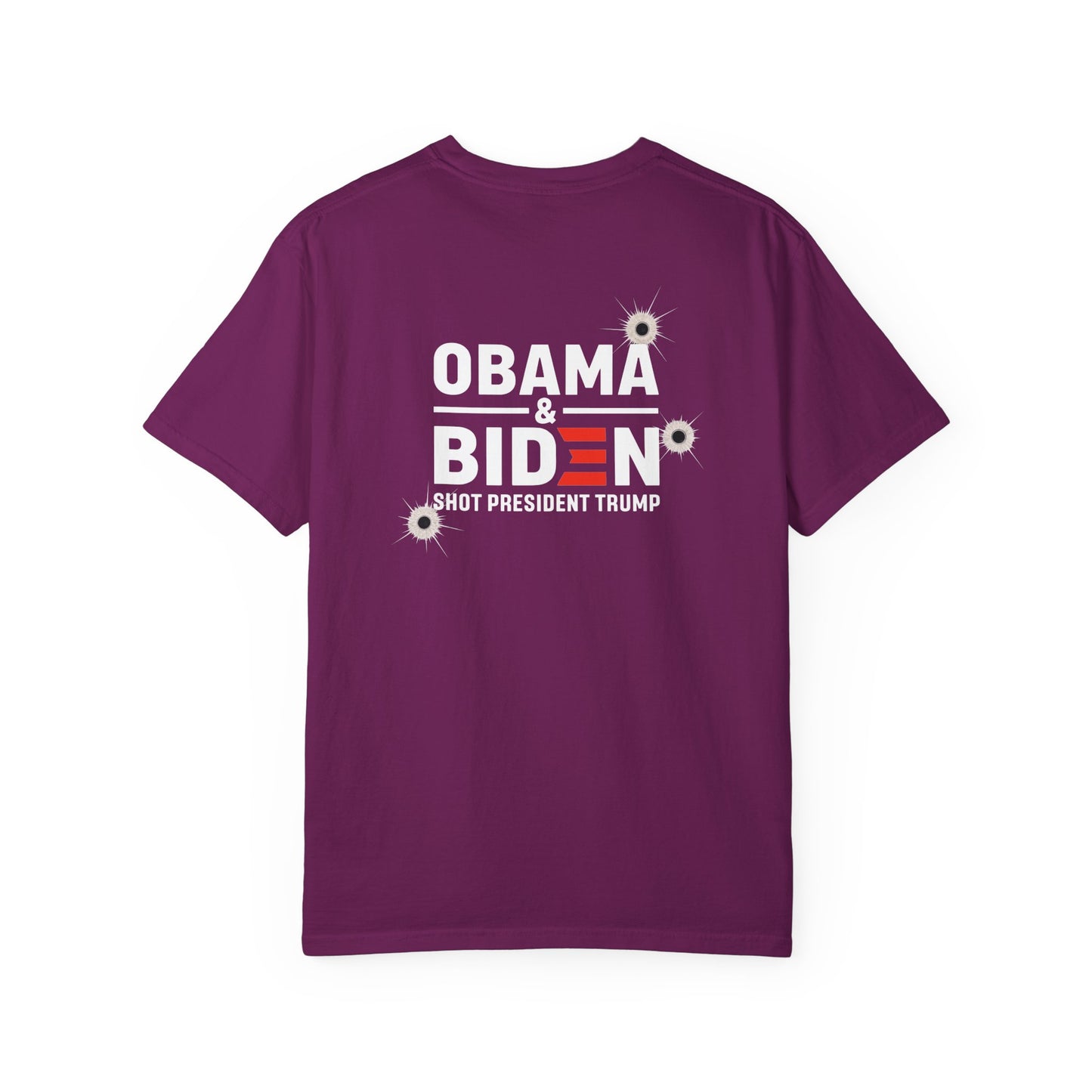 "Obama & Biden Shot President Trump", Unisex Black T-shirt