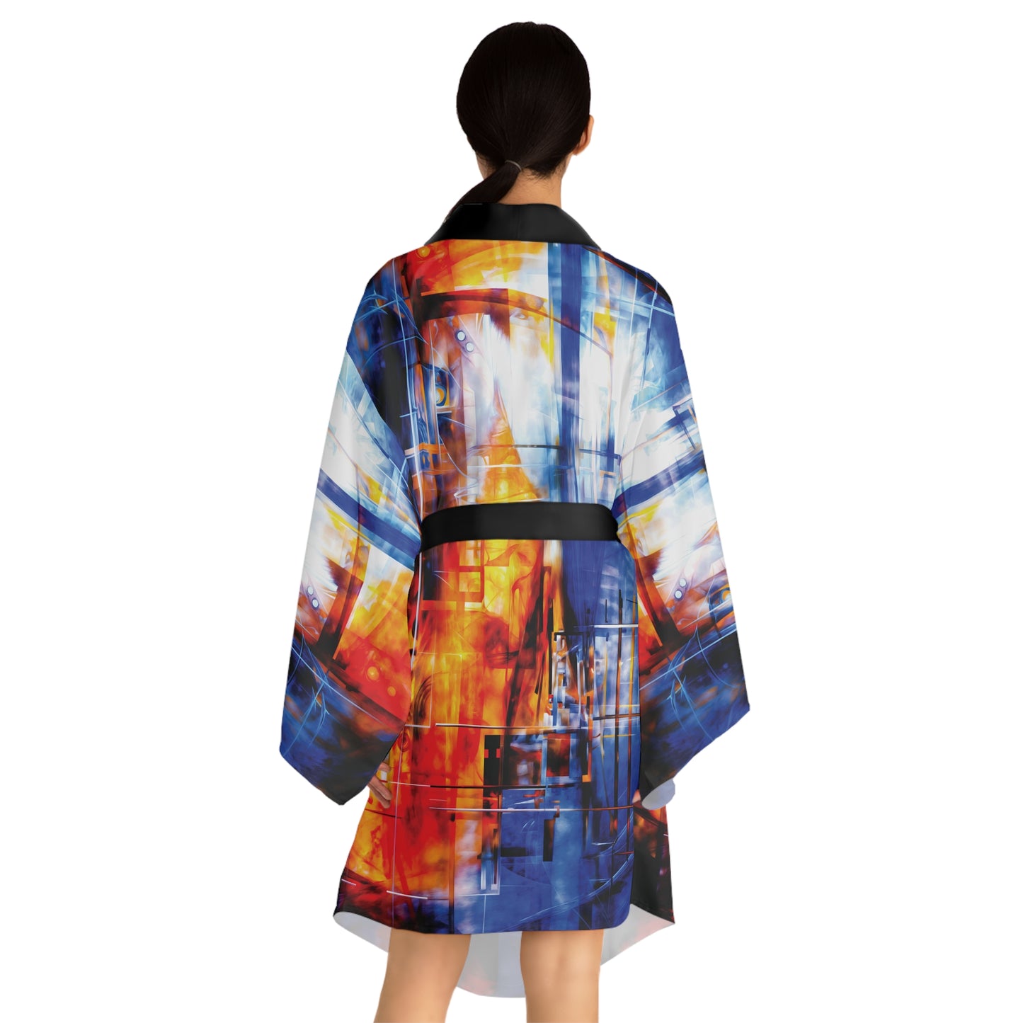 "Life's Forge - A Self Portrait", Long Sleeve Kimono Robe
