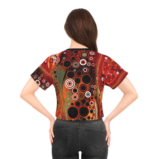 "Abstract #08", Wearable Fine Art Crop Tee (Void Black Collar)