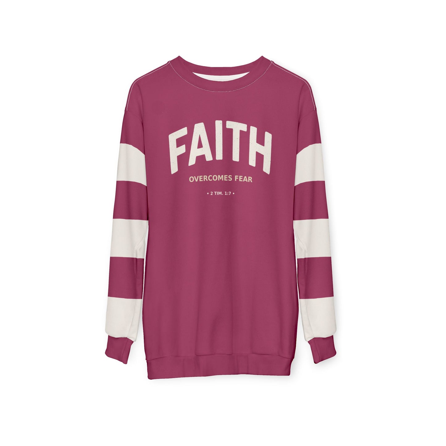 "Faith Overcomes Fear", Unisex Sweatshirt (Dark Pink)