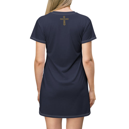 "Clan na Gael - Irish American", T-Shirt Dress (Mariana Blue)