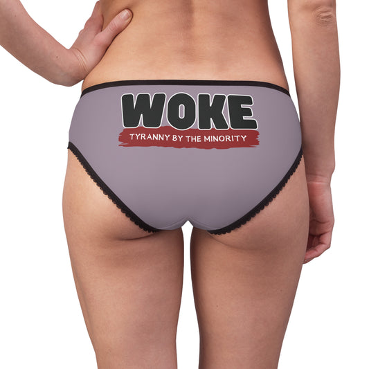 "Woke - Tyranny by the Minority", Women's Briefs (Rose Quartz Pink)
