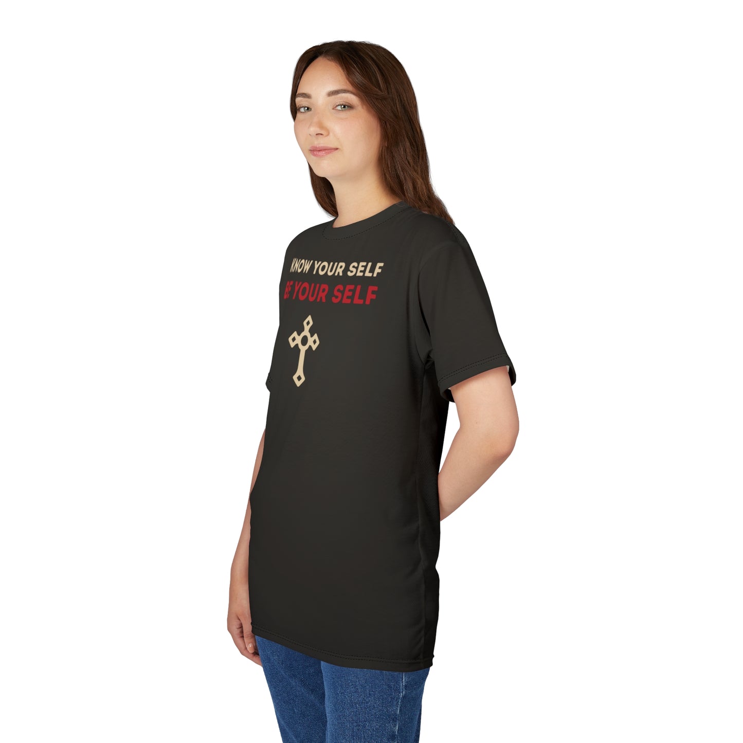 "Know Your Self", Unisex T-shirt (Pitch Grey)