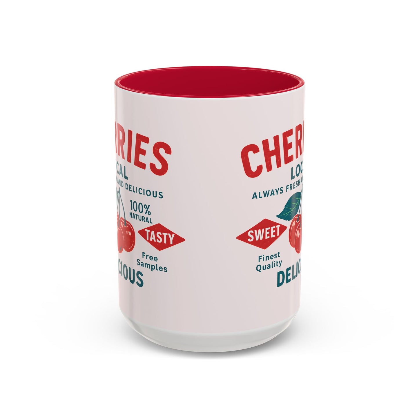 "Delicious Cherries", Colorful Mugs (11oz, 15oz) (Sea Salt Sherbet)