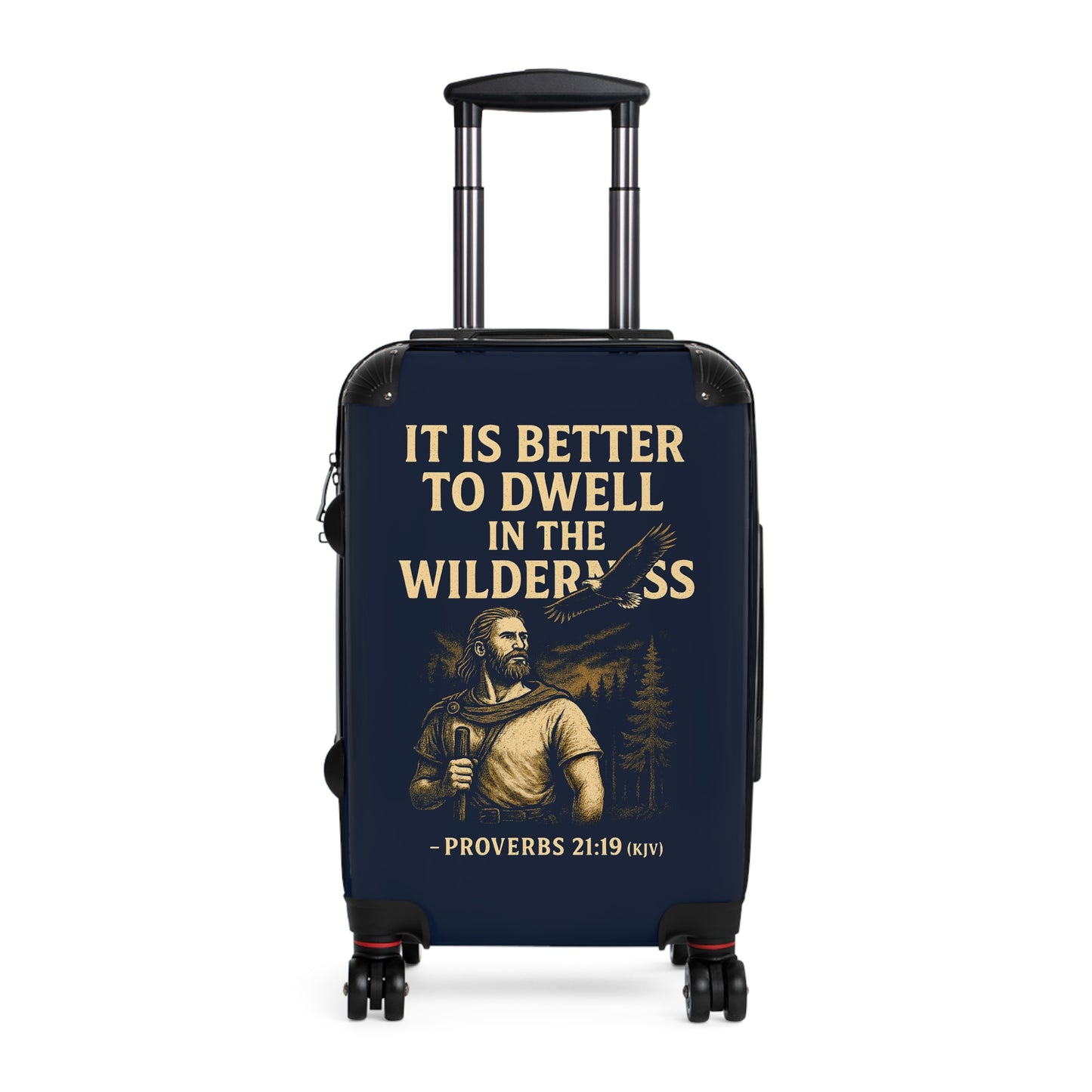 "Proverbs 21:19 (KJV), Suitcases (Dark Cambridge Blue)