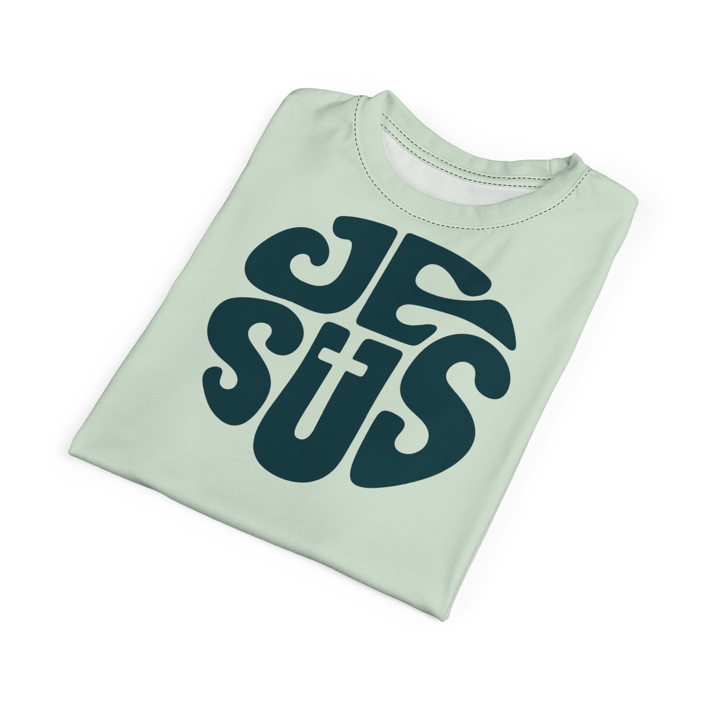 "Retro Jesus", Unisex T-shirt (Aquarelle Green)