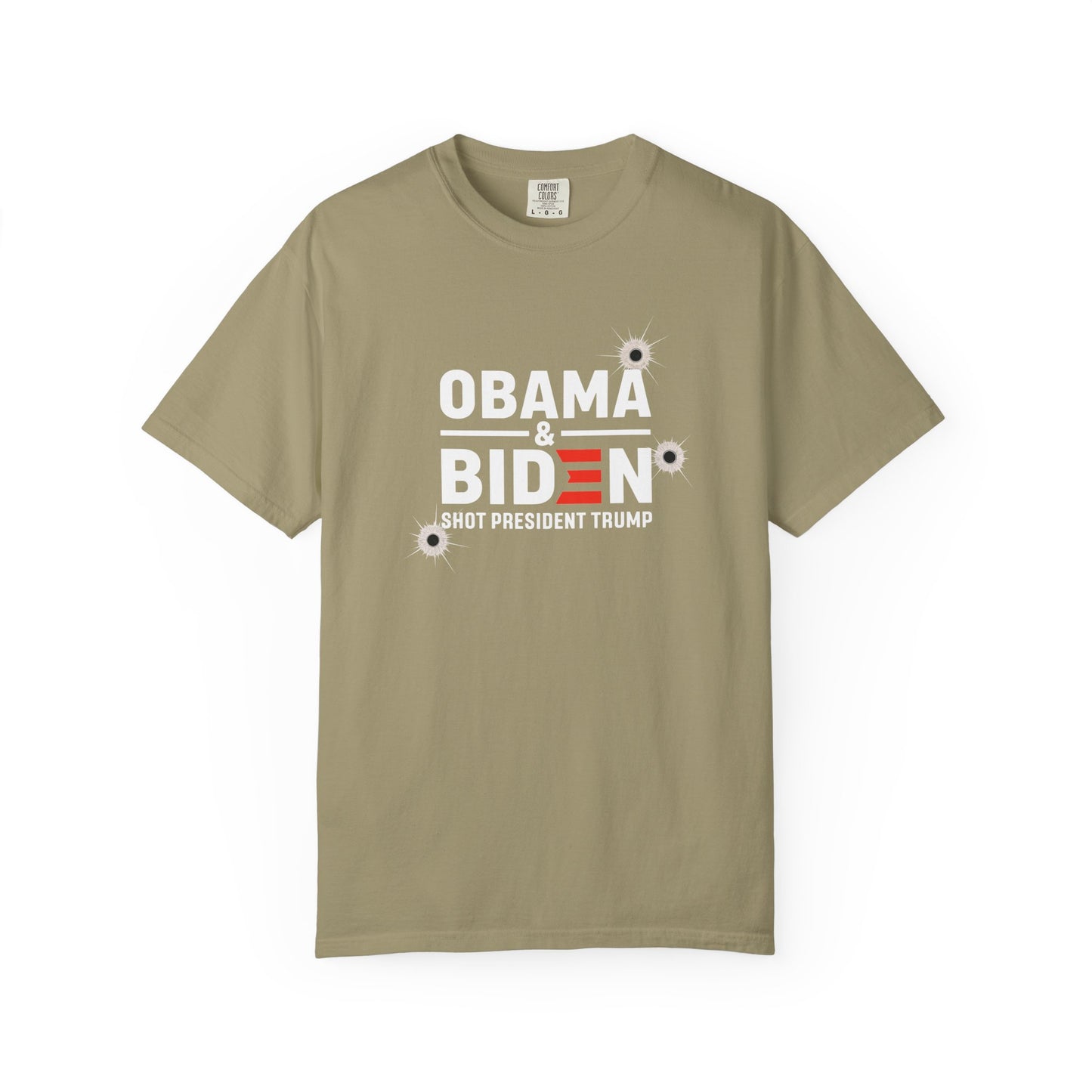 "Obama & Biden Shot President Trump", Unisex Black T-shirt