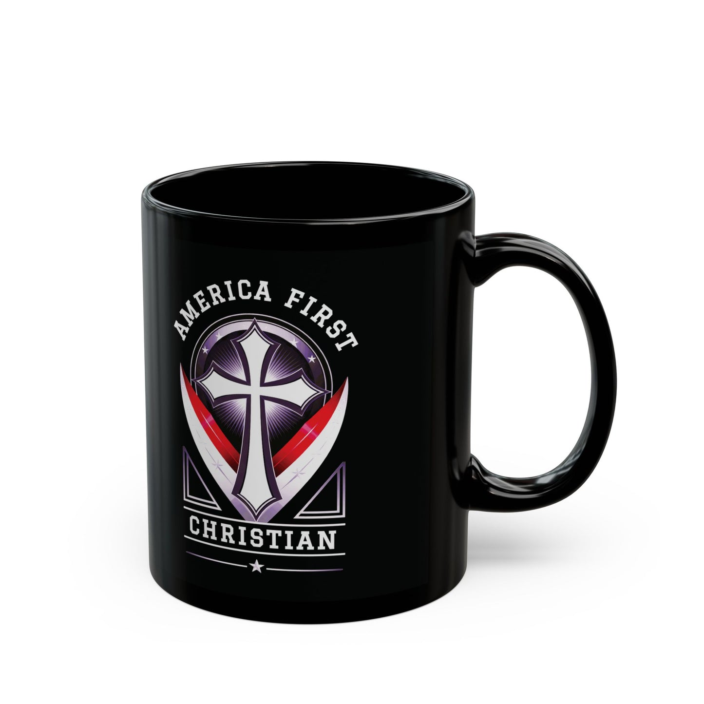 "America First Christian" #03, Black Mug (11oz & 15oz)