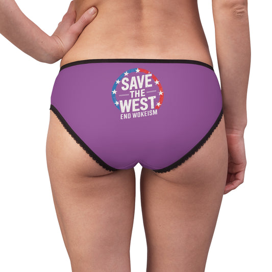 "Save the West - End Wokeism", Women's Briefs (Violet Benediction)