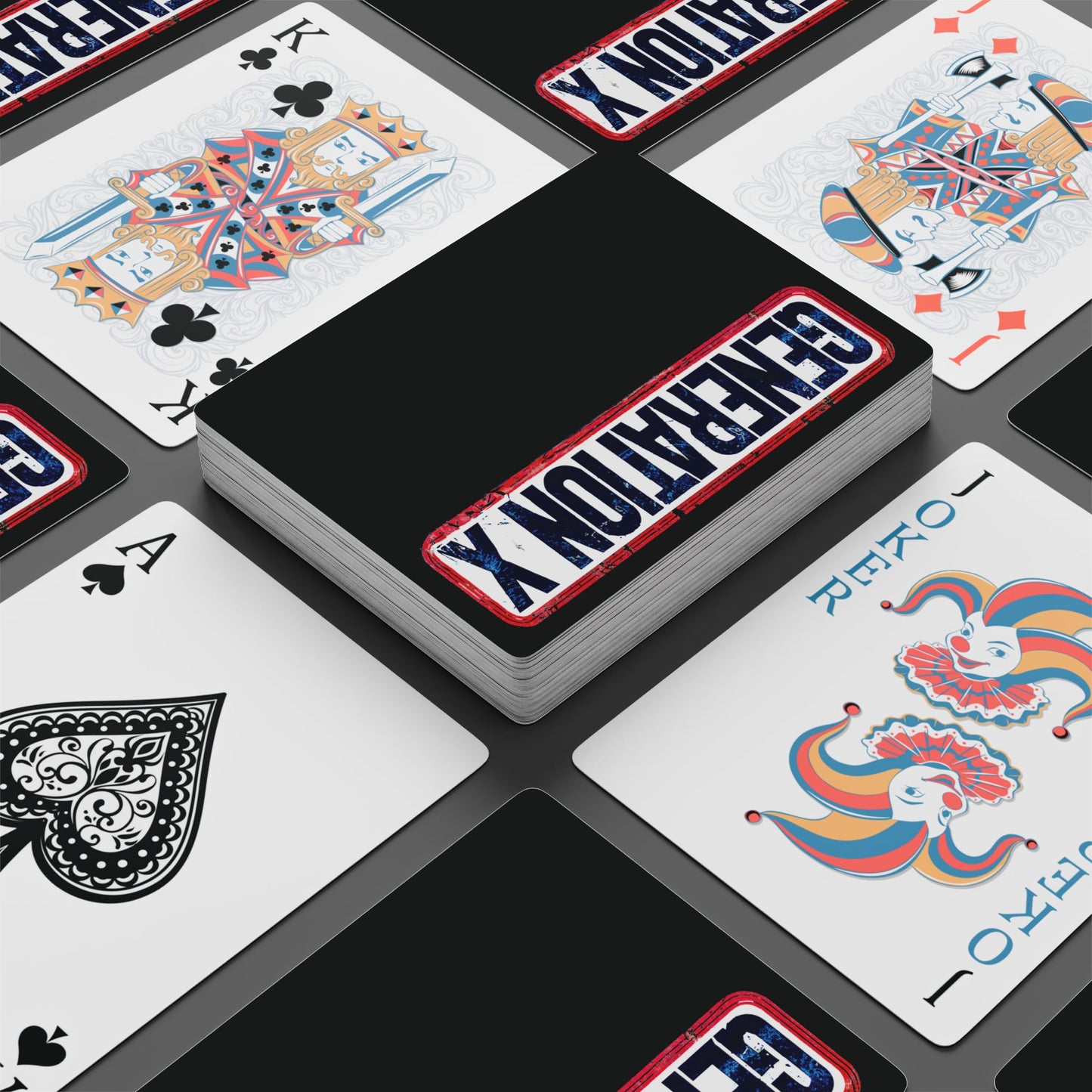 "Generation X", Retro Playing Cards (70's Black)