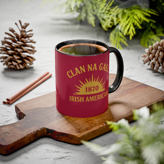 "Clan na Gael - Irish American", Colorful Mugs (11oz, 15oz) (Fénechas Red)