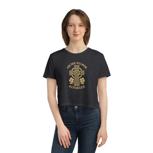 "Archie Kilmor Cross - Reforged" #01, Women's Flowy Cropped Tee