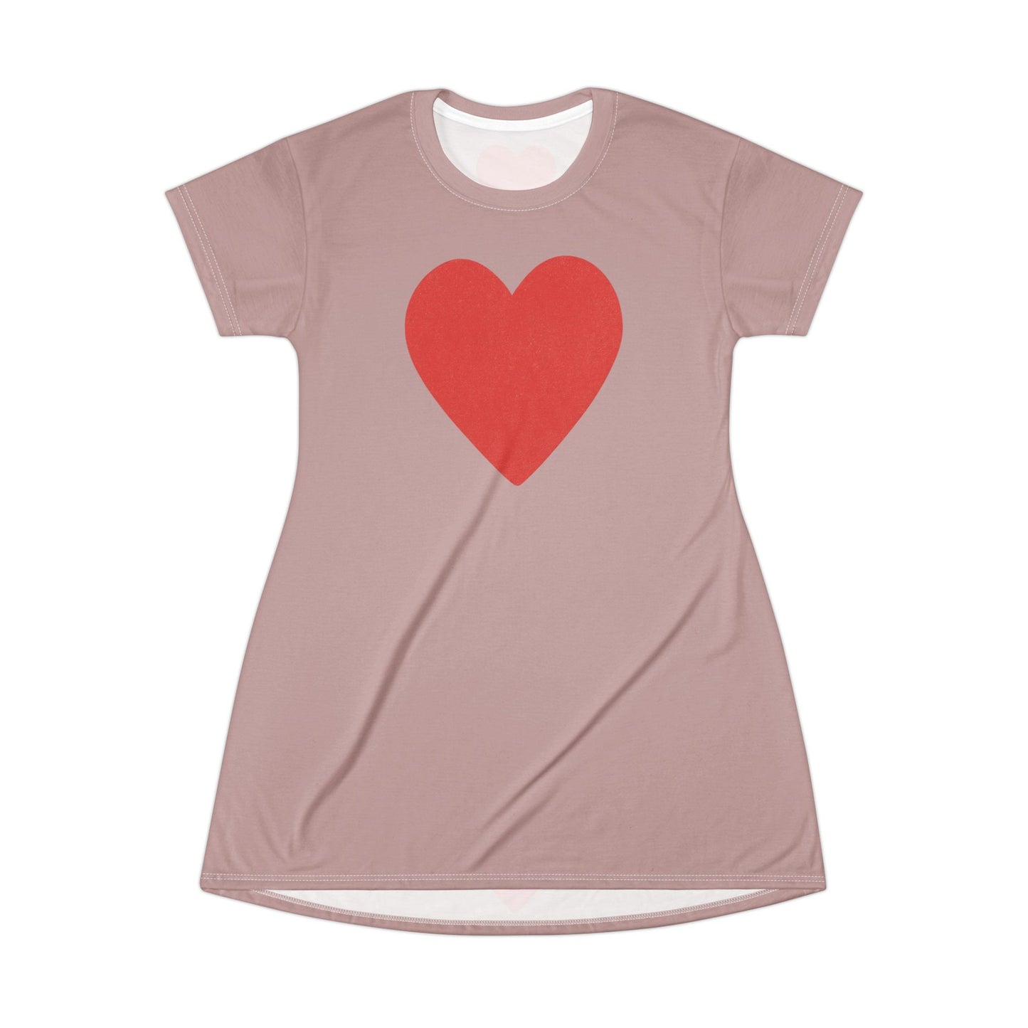 "Big Heart", T-Shirt Dress (Dusty Rose)