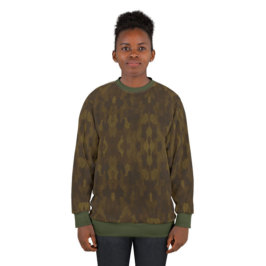 "Swamp Recon Camouflage", Unisex Sweatshirt (Fen Moss Cuffs and Collar)