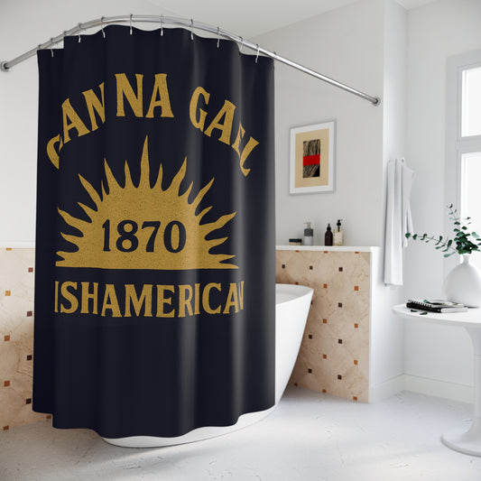 "Clan na Gael - Irish American", Shower Curtains (Black Rock Blue)