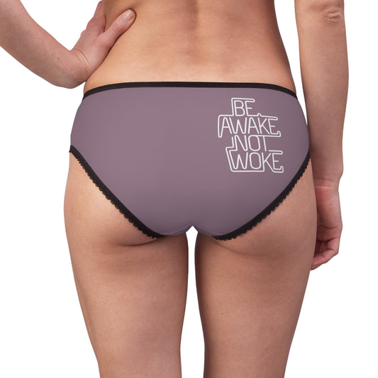 "Be Awake Not Woke" #1, Women's Briefs (Mountbatten Pink)