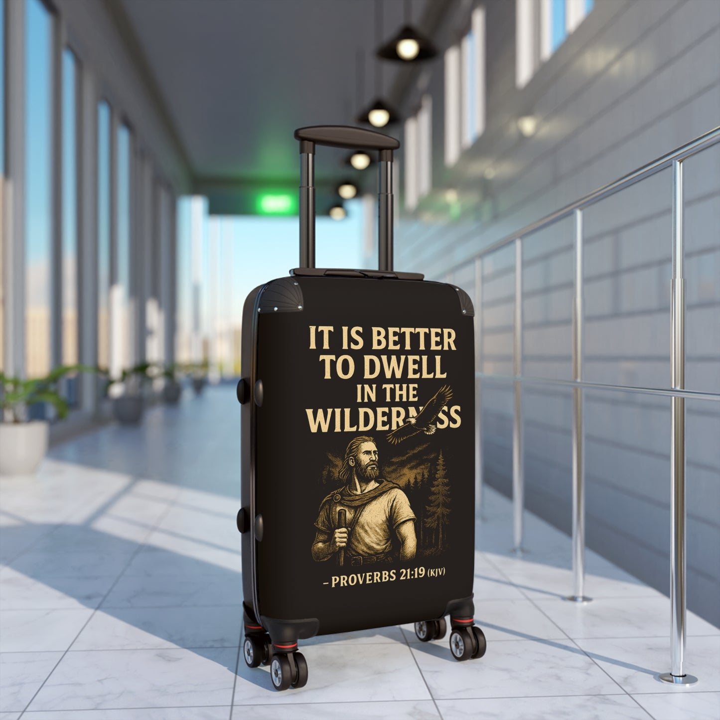 "Proverbs 21:19 (KJV), Suitcases (Ironbark Brown)