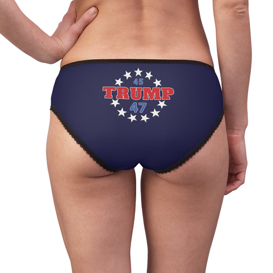 "Trump 45-47 Circle of Stars", Women's Briefs (Obsidian Blue)