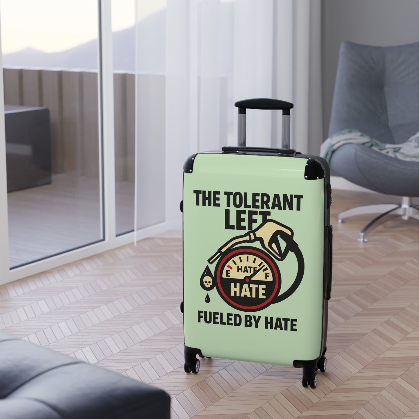 "The Tolerant Left", Suitcase (Soft Lime Green)