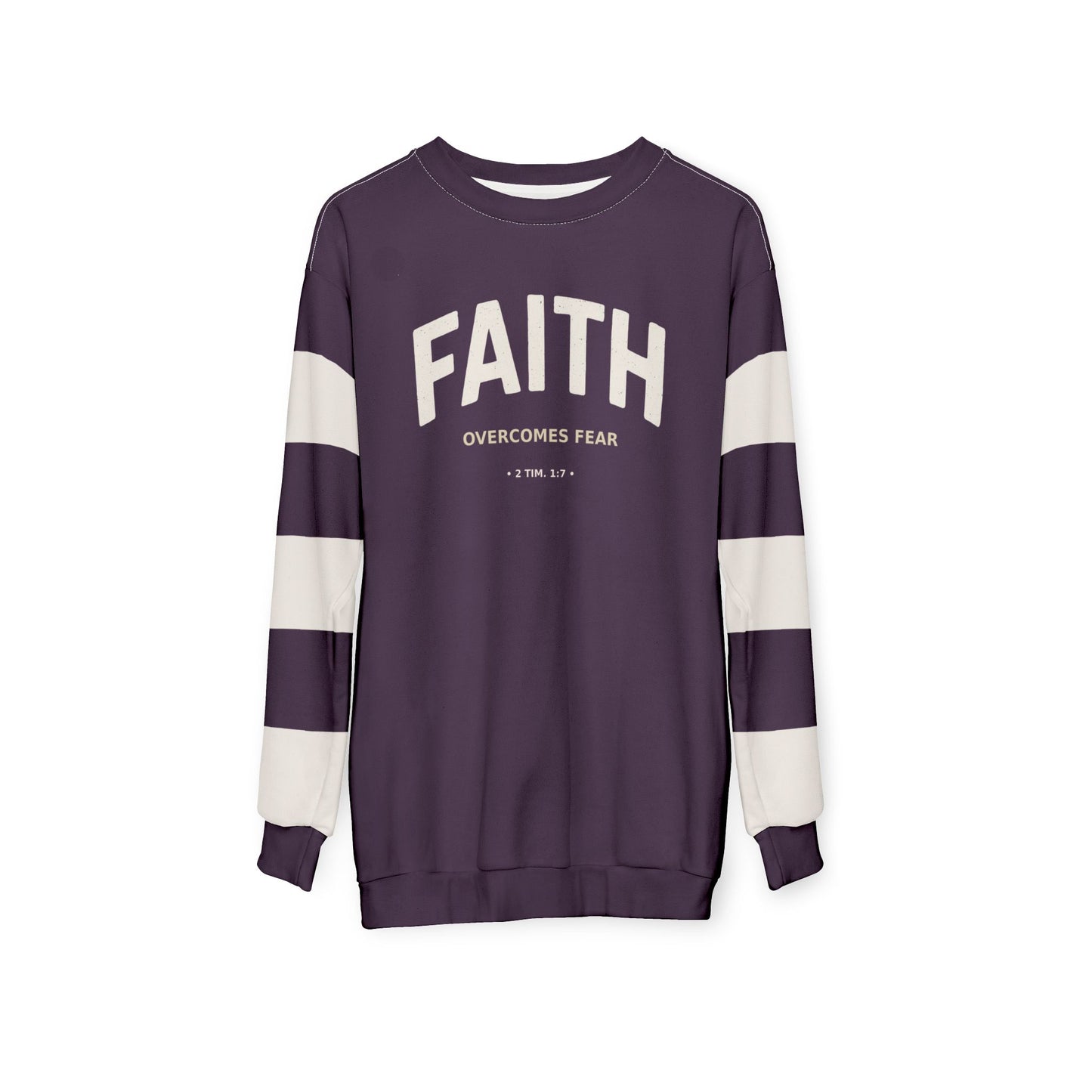 "Faith Overcomes Fear", Unisex Sweatshirt (Purple Nights)