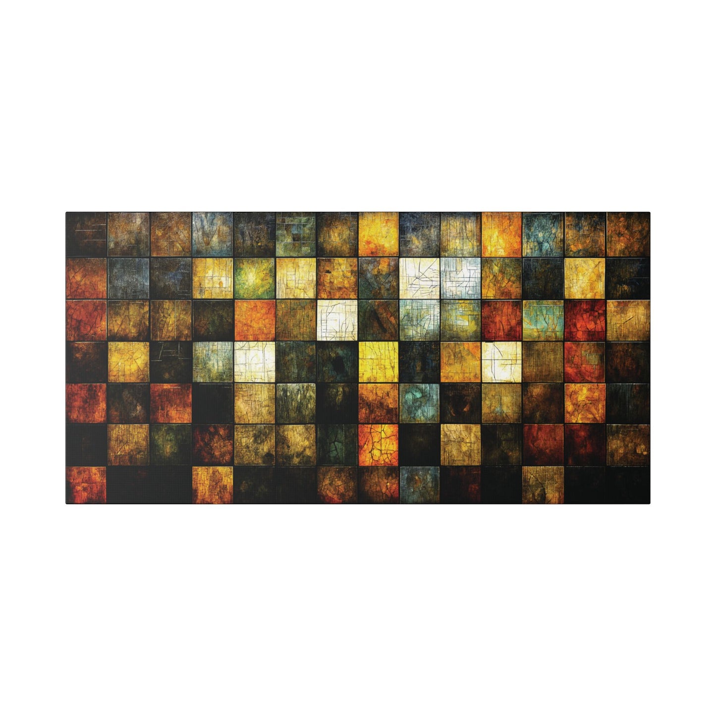 "Wood Block Pattern" #01, Classic Stretched Canvas Fine Art Print