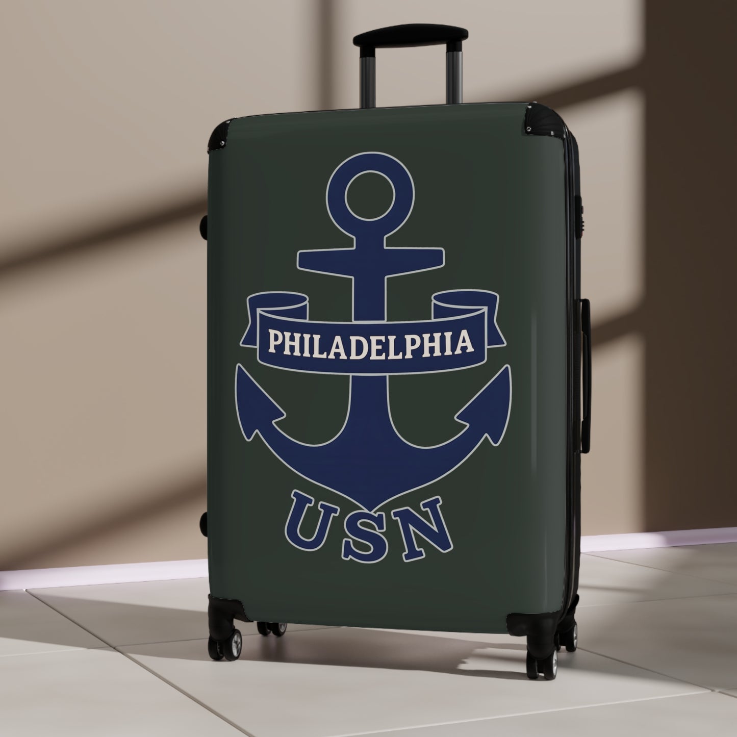 "USN Anchor", Suitcase (Hail Cloud Grey)