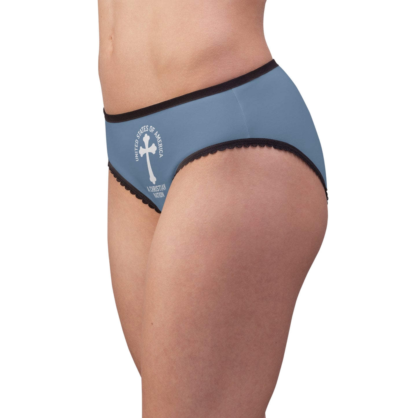 "USA - A Christian Nation" #04, Women's Briefs (Denim Blue)