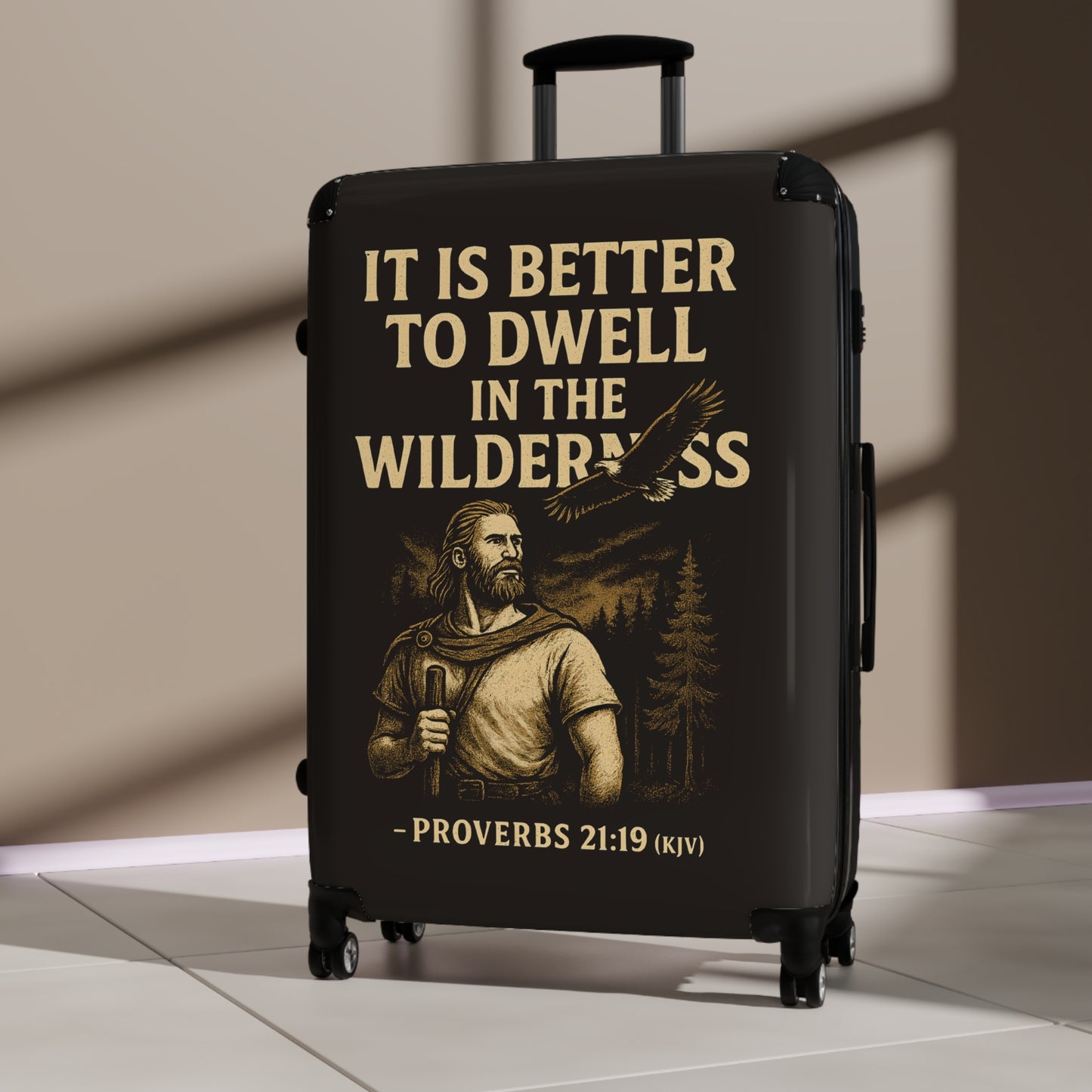 "Proverbs 21:19 (KJV), Suitcases (Ironbark Brown)